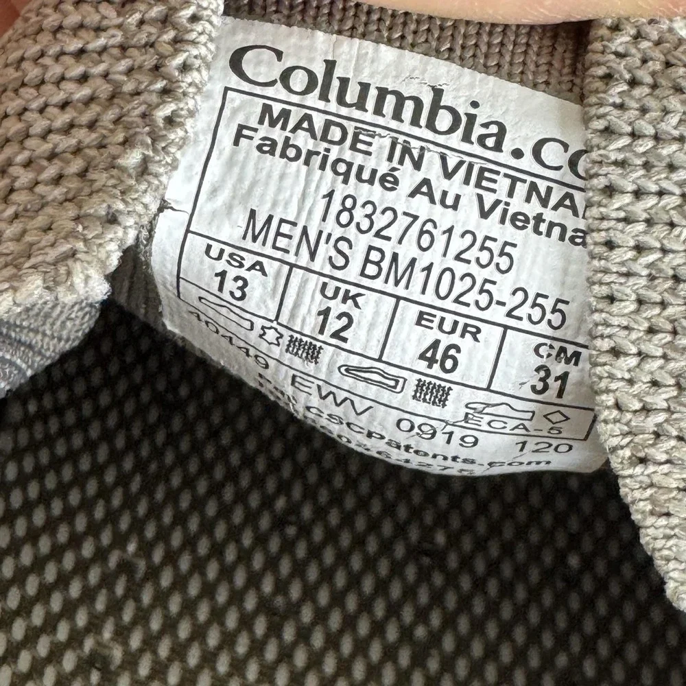 Columbia PFG Shoes Mens Size 13 Brown Canvas Slip On Water Boat BM1025-255